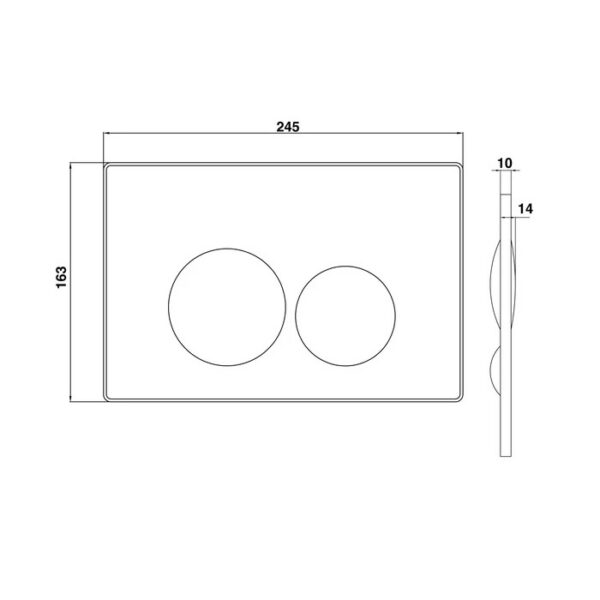 Creavit Terra Bedieningspaneel Koelgrijs Dual Flush Bedieningsplaat voor Creavit Inbouwreservoir
