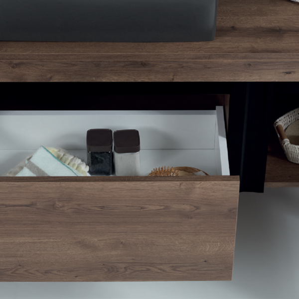 DREAM 120 cm Compleet Badkamermeubelset met LED Spiegelkast & Kolomkast