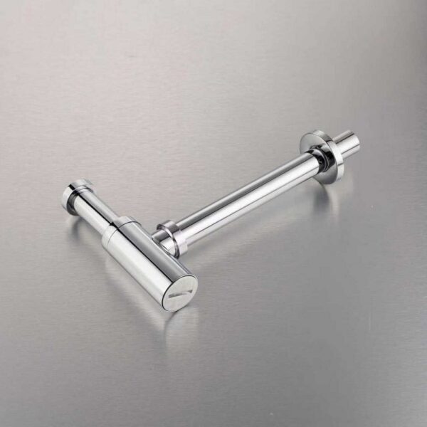 Design Bekersifon voor Wastafel Messing Verchroomd 54 x 32 mm Inclusief Muurbuis en Rozet