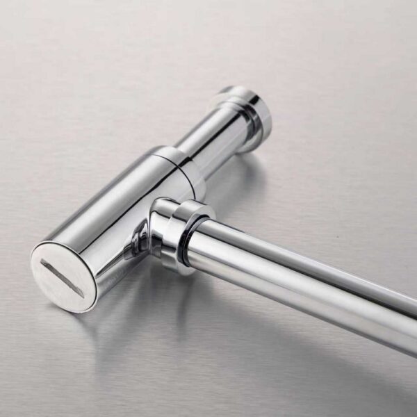 Design Bekersifon voor Wastafel Messing Verchroomd 54 x 32 mm Inclusief Muurbuis en Rozet
