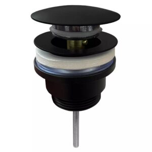 E.C.A. Universele Click Clack Wastafelafvoer Mat Zwart Messing Voor Waskommen met en zonder Overloop