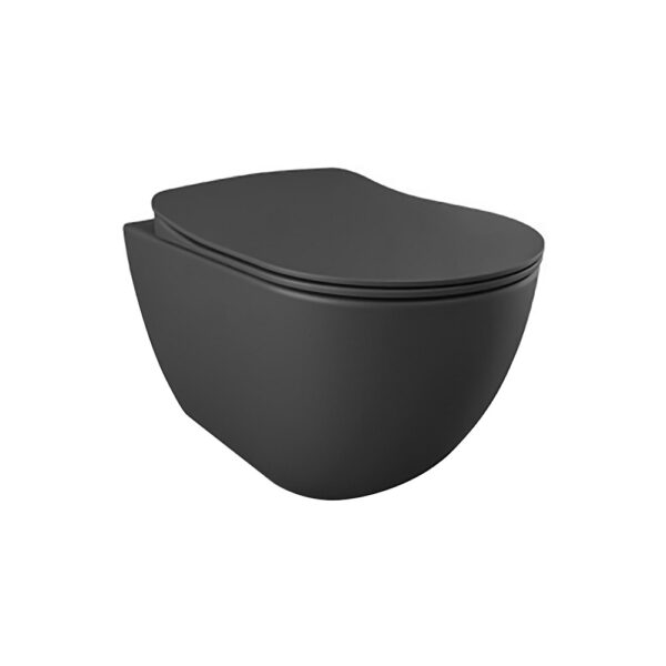 Creavit Rimoff Randloos Hangtoilet / Ophang WC met RVS Bidet Sproeier - Mat Antraciet