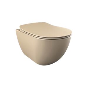 RIMOFF OPHANG WC MET RVS SPROEIER (BIDET), MAT CAPPUCCINO
