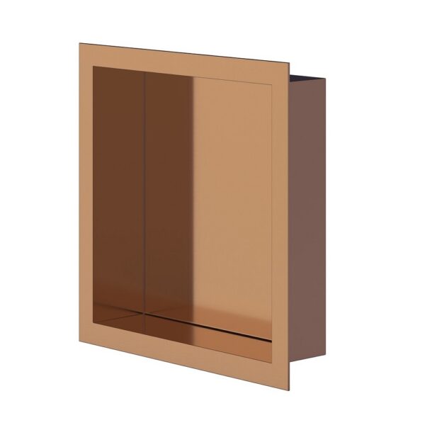 Inbouwnis 30x30x10 cm Geborsteld Koper Wandnis voor Douche en Toilet
