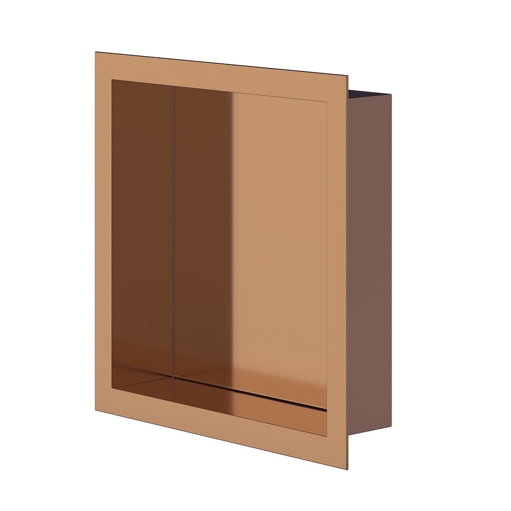 Inbouwnis 30x30x10 cm Geborsteld Koper Wandnis voor Douche en Toilet
