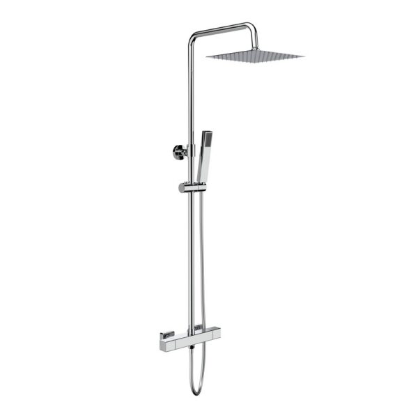 Optima Quadro Vierkante Opbouw Regendoucheset Chroom