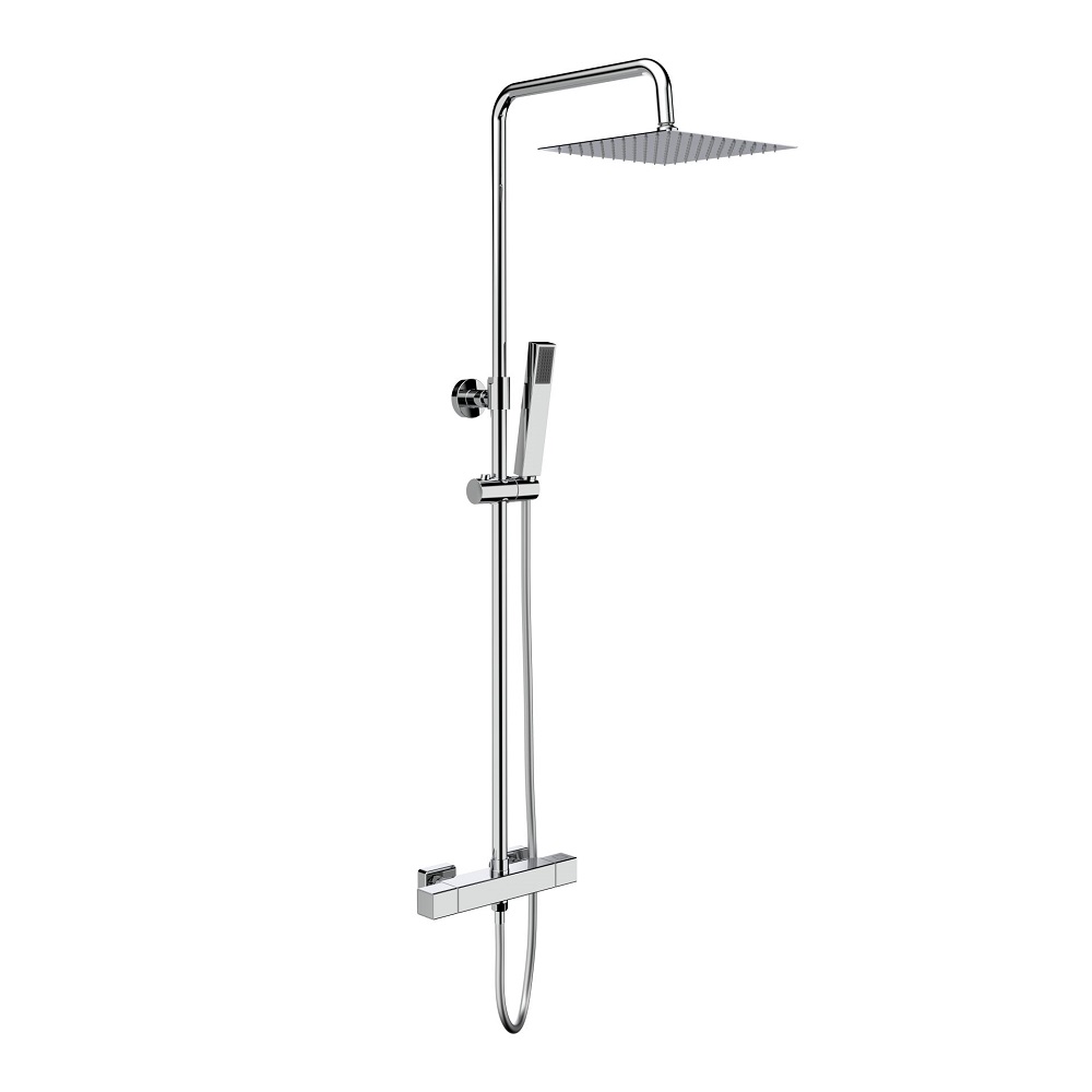 Optima Quadro Vierkante Opbouw Regendoucheset Chroom