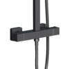 Optima Quadro Vierkante Opbouw Regendoucheset Mat Zwart