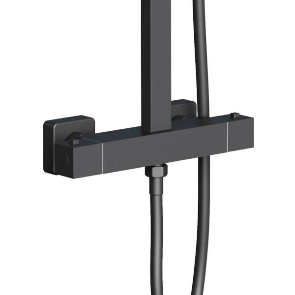 Optima Quadro Vierkante Opbouw Regendoucheset Mat Zwart