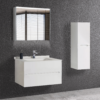 SMART 85 cm Compleet Badkamermeubelset met LED Spiegelkast &Kolomkast