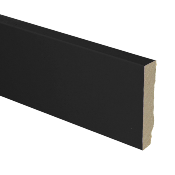 Hoge Plint 70x15mm 240 cm Recht Zwart Gefolied