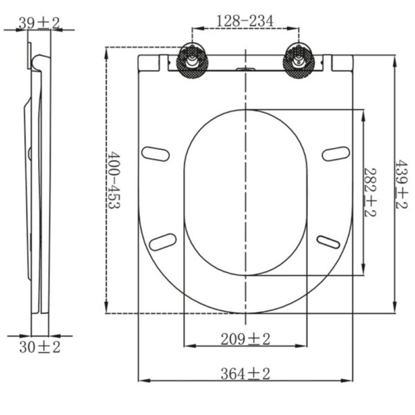 Premium WC bril Softclose Toiletzitting met Quick Release Duroplast RVS Scharnieren Glanzend Wit t
