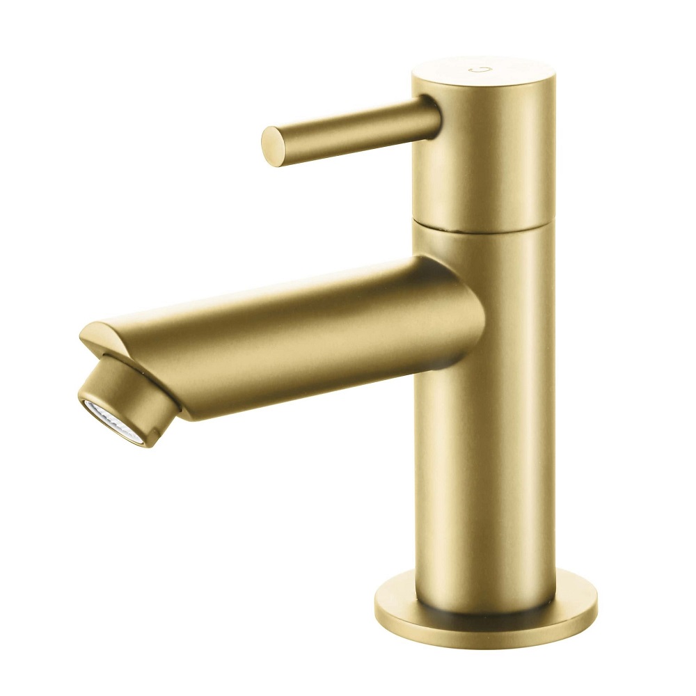 Moderne Koudwaterkraan in Geborsteld Goud - Duurzaam Messing Fonteinkraantje voor Toilet en Badkamer