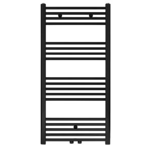 HANDDOEKRADIATOR MIDDEN AANSLUITING, 1100X600, 558 WATT, MAT ZWART