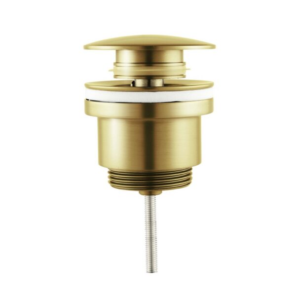 Clickwaste Push-Up 5/4 met Overloop Geborsteld Goud - Wastafel Afvoerplug