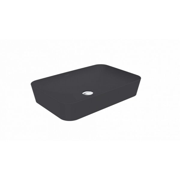 Creavit Ultra Keramische Opbouw Wastafel Mat Antraciet 60x40 cm Keramische Rechthoekige Opzetwastafel
