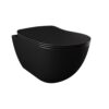 Creavit Free Hangtoilet met Bidet - Randloos Wandcloset Zonder Zitting - Mat Houtskoolzwart