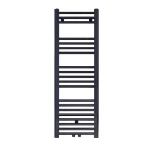 HANDDOEKRADIATOR MIDDEN AANSLUITING, 1200X400, 458 WATT, MAT ZWART