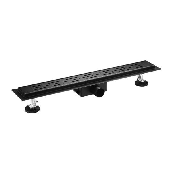 Complete Douchegoot 100 cm Mat Zwart met Rooster RVS Lineair Doucheafvoer voor Inloopdouche