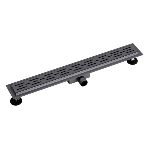 Complete Douchegoot 60 cm Geborsteld Gunmetal met Rooster RVS Lineair Doucheafvoer voor Inloopdouche