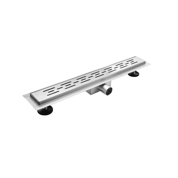 Complete Douchegoot 60 cm Geborsteld RVS met Rooster Lineair Doucheafvoer voor Inloopdouche