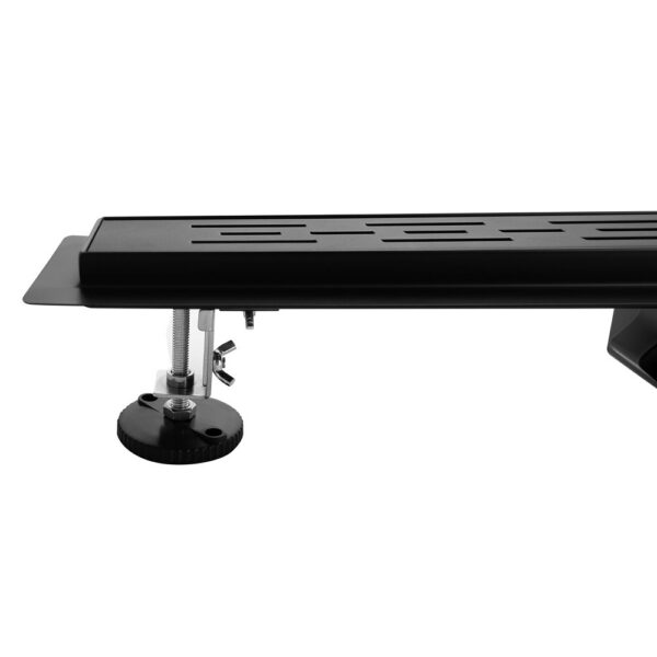 Complete Douchegoot Mat Zwart met Rooster RVS Lineair Doucheafvoer voor Inloopdouche