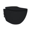 Creavit free hangtoilet met bidet randloos met bidetkraan koud en warm water zonder zitting houtskool zwart