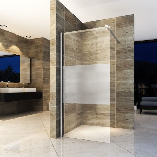 Inloopdouchewand Half Mat 140x200 cm 8 mm Veiligheidsglas met Antikalk Coating