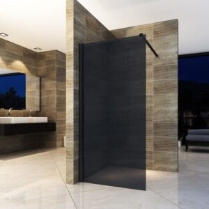 Inloopdouchewand Rookglas 80x200 cm 8 mm Veiligheidsglas met Antikalk Coating