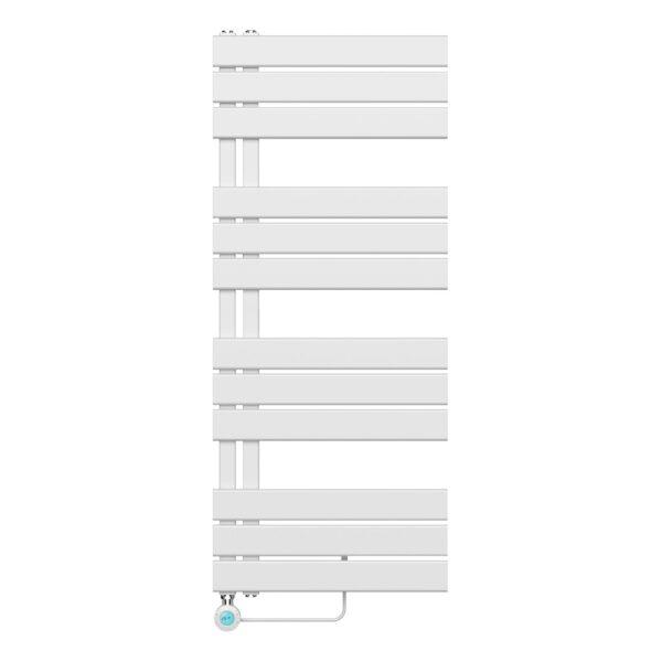 HANDDOEKRADIATOR ELECTRISCH OP 220V, LINKS AANSLUITING, 1200X500, 593W, WIT