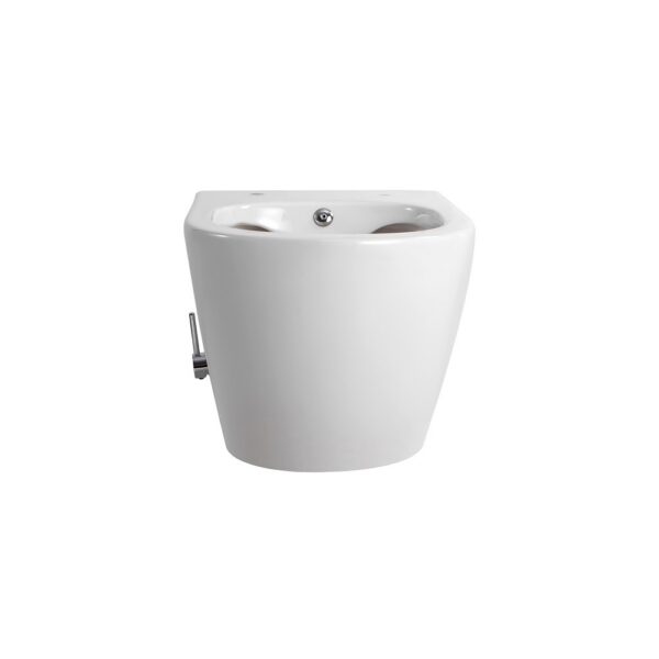 DARLO HANGTOILET MET BIDET - RANDLOOS - MET BIDETKRAAN KOUD WATER - ZONDER ZITTING - COMPACT 49 CM - GLANZEND WIT