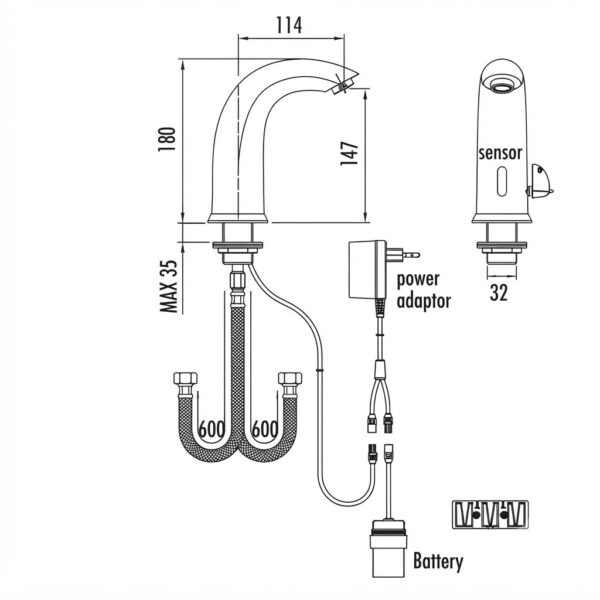 Creavit Sensor Kraan Chroom -ES2210