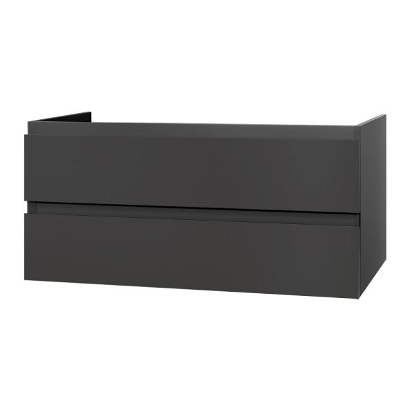 SALLY Wastafelonderkast 120 cm Mat Grijs MDF - Modern Badkamermeubel met Softclose en Opbergruimte