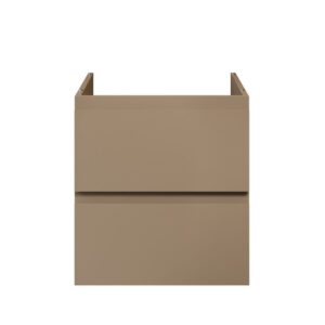 Sally XL Wastafelonderkast 56 x 60 x 45,3 cm - 2 Lades - Soft Close - Greeploos - Zand