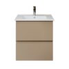 Sally XL Wastafelonderkast 56 x 60 x 45,3 cm - 2 Lades - Soft Close - Greeploos - Zand-1