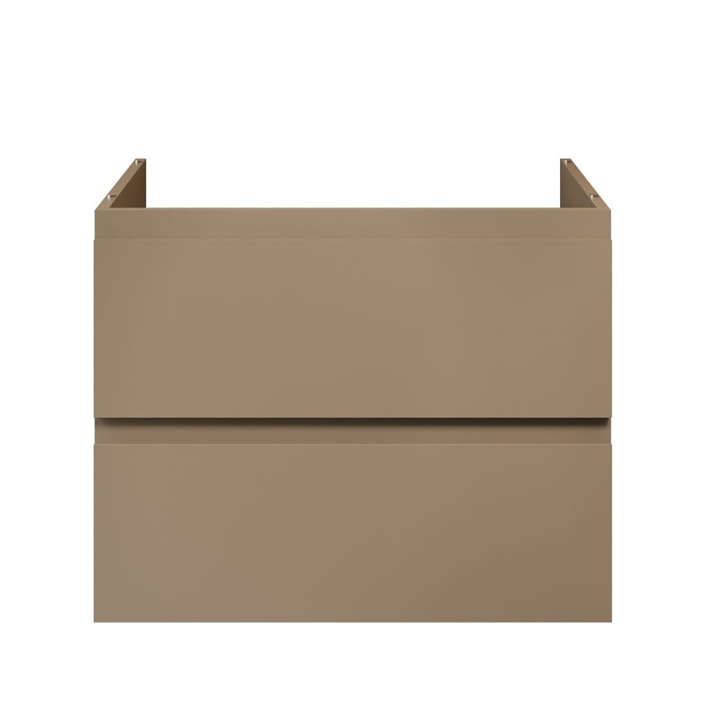 Sally XL Wastafelonderkast 76 x 60 x 45,3 cm - 2 Lades - Soft Close - Greeploos - Zand