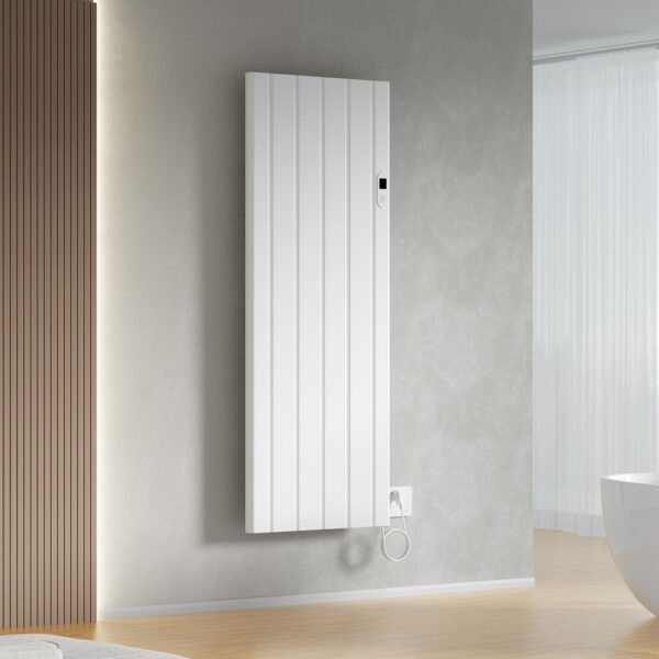 Elektrische Wandradiator 2000W Smart WiFi Digitale Programmeerbare Thermostaat 160 x 60,8 cm Glanzend Wit