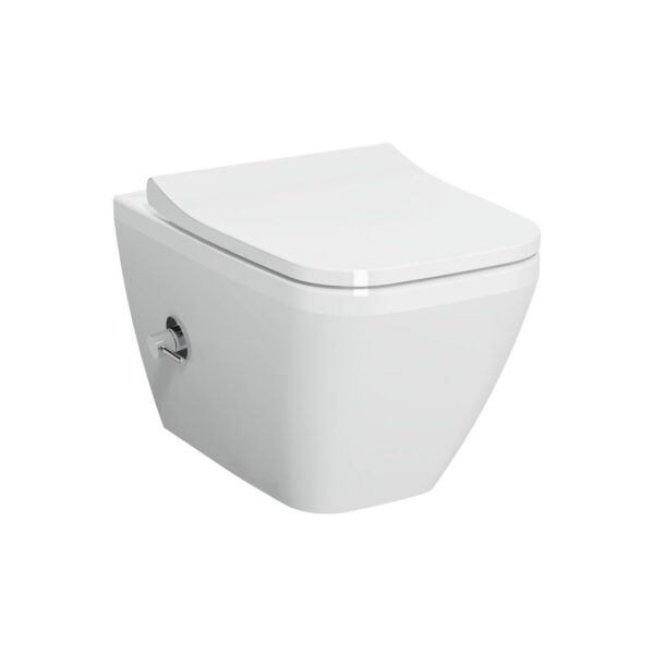 VitrA Integra Square Rim-Ex Wandcloset met Geïntegreerde Warm & Koud Bidetkraan - Wandtoilet Zonder Spoelrand