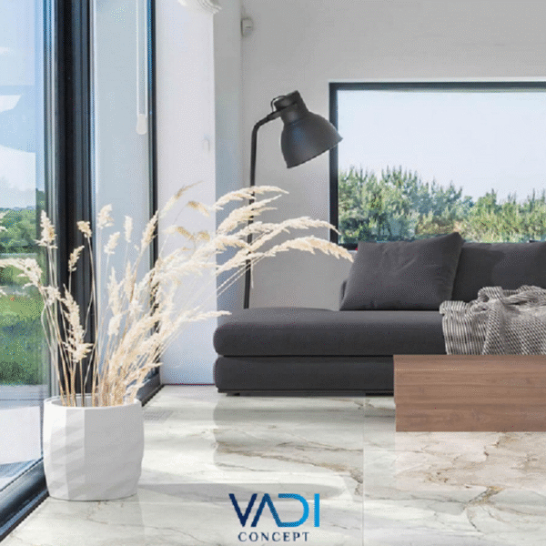 Adel white, 60x120cm, hoogglans wit marmerlook porseleinen vloer & wandtegel