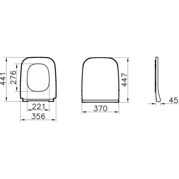 VITRA INTEGRA SQUARE SLIMME WC ZITTING DUROPLAST WIT, SOFTCLOSE