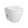 VitrA Integra Round Rim Ex Wandcloset met Geïntegreerde Warm en Koud Bidetkraan Wandtoilet Zonder Spoelrand