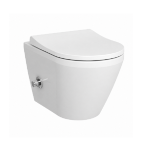 VitrA Integra Round Rim Ex Wandcloset met Geïntegreerde Warm en Koud Bidetkraan Wandtoilet Zonder Spoelrand