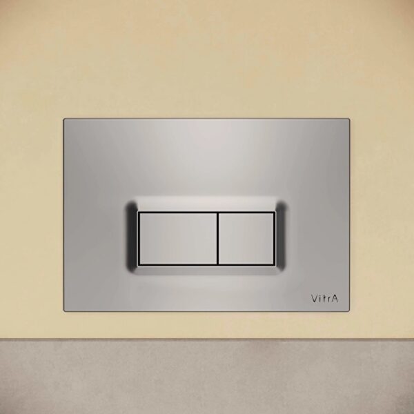 VitrA Loop R Bedieningspaneel Mat Chroom Dual Flush Bedieningsplaat voor V Fix Inbouwreservoir