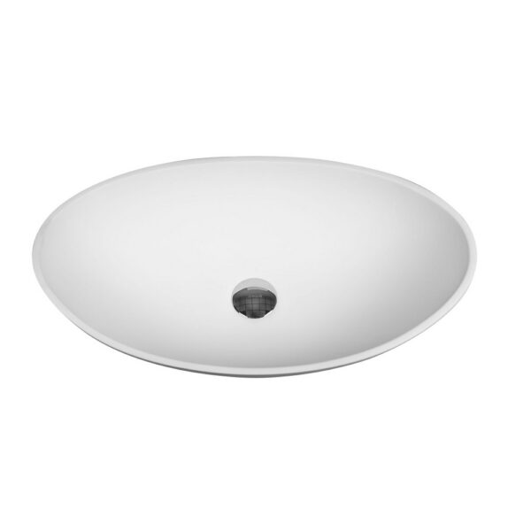 Atlas Solid Surface Opbouw Waskom 57x33x16 cm Witte Design Waskom voor Moderne Badkamer