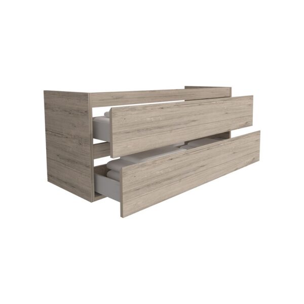 SALLY Wastafelonderkast 120 cm Licht Hout MDF Modern Badkamermeubel met Softclose en Opbergruimte