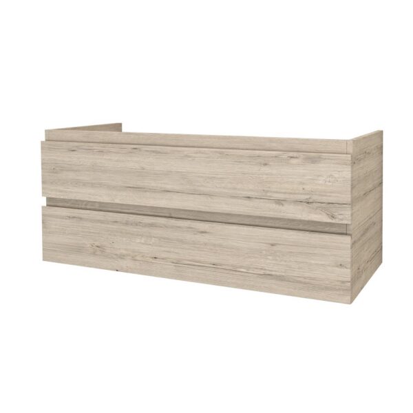 SALLY Wastafelonderkast 120 cm Licht Hout MDF Modern Badkamermeubel met Softclose en Opbergruimte