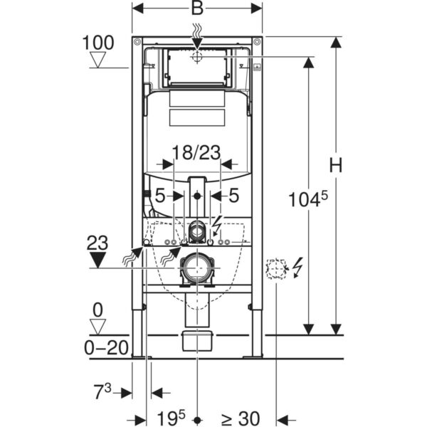 Geberit Duofix Wc Element Met Sigma Inbouwreservoir 12cm (up320) Met Geluidsisolatieset 2