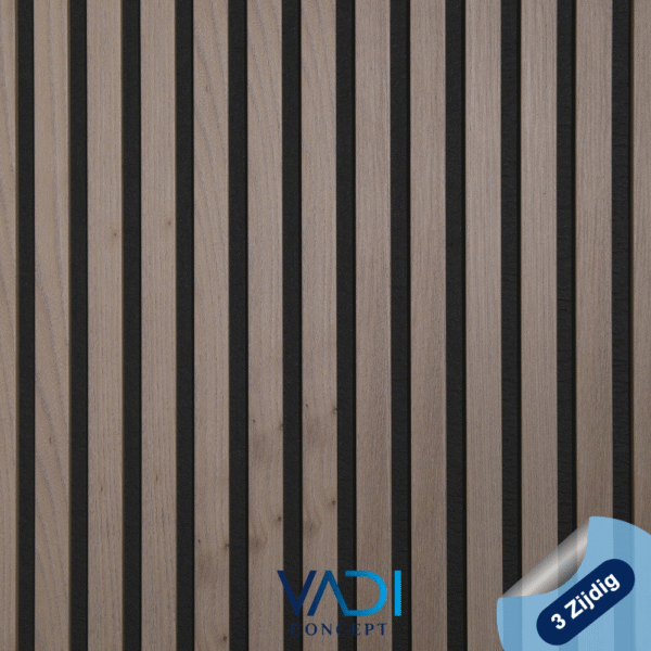 Akoestisch Wandpaneel - 60x280 cm - 3 Zijdig - 20 mm, ELEGANT - 114 GRIJS EIKEN