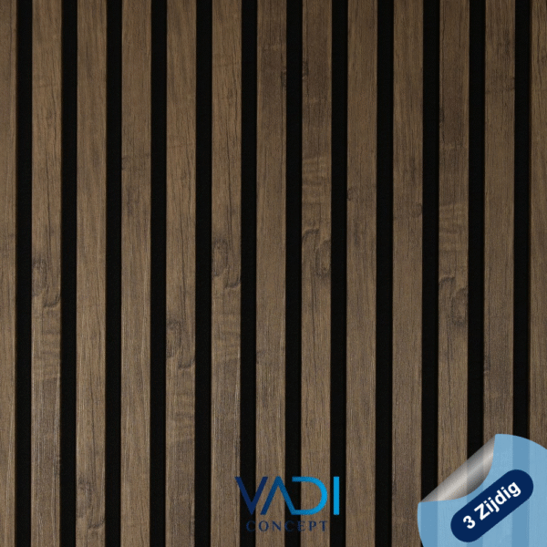 Akoestisch Wandpaneel - 60x280 cm - 3 Zijdig - 20 mm, ELEGANT - 202 ANTIEKE WALNOOT