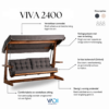 Vadi Concept VIVA 2400 Houten Schommelbank Antraciet
